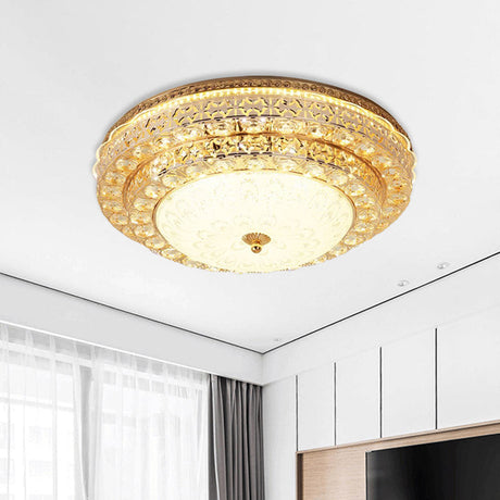 Gold Modernist Crystal Flushmount Led Bedroom Ceiling Light - 2-Tier Circle Design

Or

2-Tier