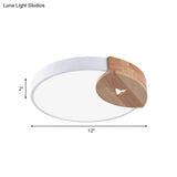 9’/12’ Circle White Led Flush Light With Acrylic Ceiling Mount - Modern White/Warm