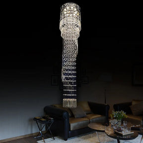 9-Head Led Pendant Lighting: Elegant Gold Crystal Cascading Multiple Hanging Lamp