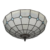Baroque 3-Head Cut Glass Clear/Textured White Flushmount Ceiling Light