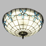 Baroque 3-Head Cut Glass Clear/Textured White Flushmount Ceiling Light