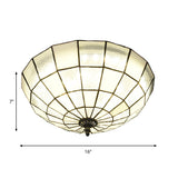 Baroque 3-Head Cut Glass Clear/Textured White Flushmount Ceiling Light