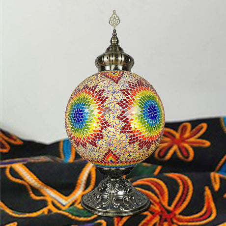 Vintage Art Glass Nightstand Light For Bedroom Yellow