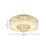 Modern Clear Crystal Led Flush Mount Ceiling Light Fixture