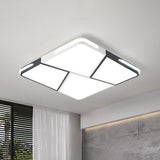 Modern Integrated Led Ceiling Light Fixture With Acrylic Shade - White Flush Mount