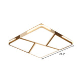 Modern Integrated Led Ceiling Light Fixture With Acrylic Shade - White Flush Mount