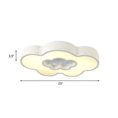 Nordic Led Flush Mount Ceiling Light In Cloud Design - White/Warm