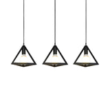 Retro Industrial Hanging Lamp With Wire Guard And Canopy In Black/White - 3 Heads Pendant Lighting