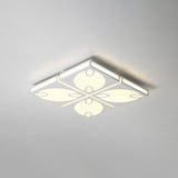 Contemporary Square Ceiling Mounted Light With Oval Pattern 19.5’/23.5’ W Led Flush Mount Lamp