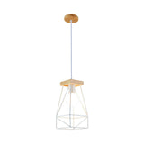 Modern Nordic Metal Cage Shade Pendant Light - Black/Blue