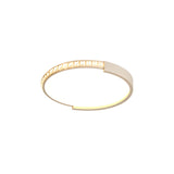 White Inlaid Crystal Led Flush Mount Ceiling Light For Minimalist Bedroom