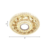 Simple Clear Crystal Flush Mount Ceiling Light With Mini Led - Round Shape