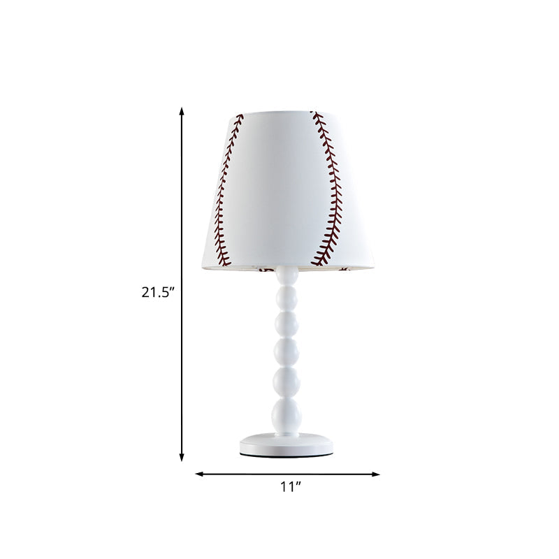 Modern Baseball Design Barrel Night Table Lamp With Reading Light - Bedroom Décor