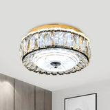 Contemporary Black Crystal Block Led Ceiling Flush Light For Corridors / C