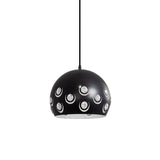 Minimalist Black Metal Shade Pendant Ceiling Lamp With Domed Suspension