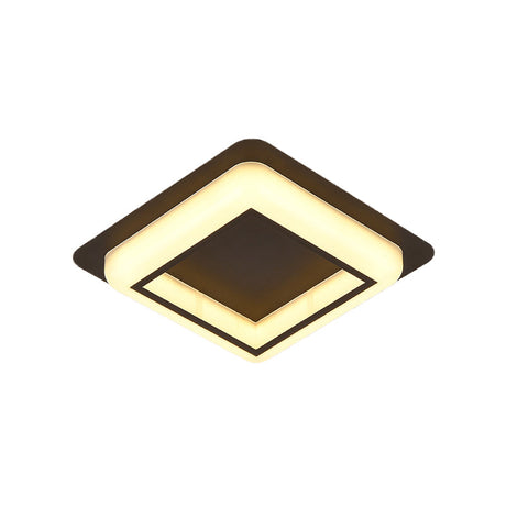 Contemporary Acrylic Led Flush Light For Bedroom - Square Ceiling Mount In White/Black/Grey