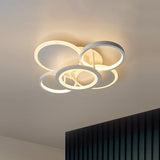 Sleek 16/19.5 W Metal Circular Semi Flush Mount Led Ceiling Light For Bedroom - White/Warm