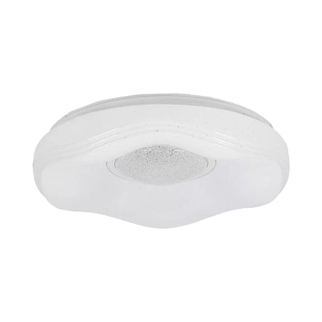 Modernist Led Flush Light With Acrylic White Flower Shade In White/Warm Available 15/19 Widths