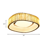 Minimalist Crystal Prism Led Flushmount Lamp For Bedroom - White Flush Mount Light