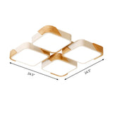 Acrylic 4-Square Led Ceiling Light: Nordic Style Flush Mount In Warm Or White Light For Nursing Room