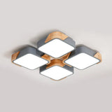 Acrylic 4-Square Led Ceiling Light: Nordic Style Flush Mount In Warm Or White Light For Nursing