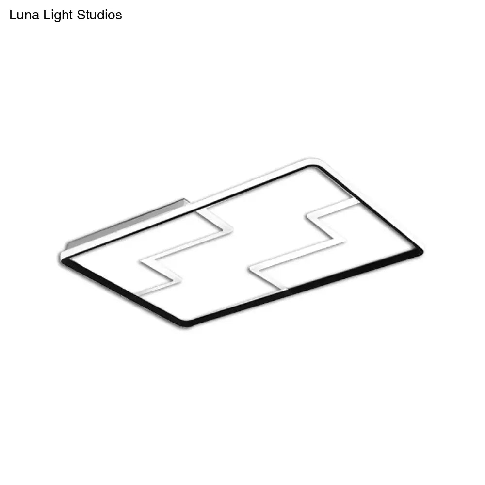 Acrylic Block Led Flush Ceiling Light Fixture - Simplicity Design 19’/23’/27.5’ Wide