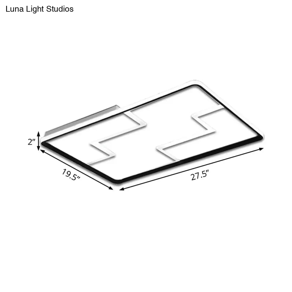 Acrylic Block Led Flush Ceiling Light Fixture - Simplicity Design 19’/23’/27.5’ Wide