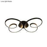 Acrylic Butterfly Led Flush Mount Spotlight: Minimalistic Black/White Ceiling Light