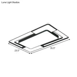 Acrylic Ceiling Flush Led Mount Light In Nordic Black - Square/Round/Rectangle Design White/3 Color