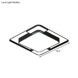 Acrylic Ceiling Flush Led Mount Light In Nordic Black - Square/Round/Rectangle Design White/3 Color