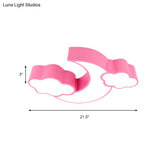 Acrylic Cloud And Moon Nursery Ceiling Light Fixture For Kindergarten Nursing Room
