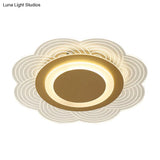 Acrylic Flower Ceiling Fixture Led Flush Mount Light In Warm/White For Bedroom Décor