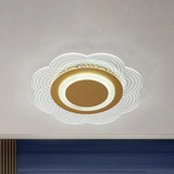 Acrylic Flower Ceiling Fixture Led Flush Mount Light In Warm/White For Bedroom Décor Gold / Warm