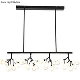 Acrylic Island Lighting Fixture: Simplicity Design With 36 Bulbs - Perfect For Dining Rooms!