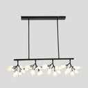 Acrylic Island Lighting Fixture: Simplicity Design With 36 Bulbs - Perfect For Dining Rooms! Black