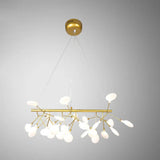 Acrylic Leaf-Shaped Led Hanging Light Fixture For Dining Room - Modern Island Lighting 27 / Gold
