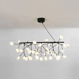 Acrylic Leaf-Shaped Led Hanging Light Fixture For Dining Room - Modern Island Lighting 45 / Black