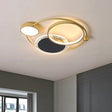 Acrylic Led Bedroom Flush Mount Light: Modern Gold Ceiling Fixture / Round