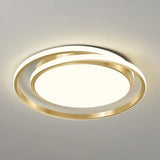 Acrylic Led Ceiling Lamp In Brushed Gold - Simple Style Flush Mount For Bedroom / 18 Remote Control