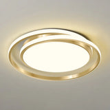 Acrylic Led Ceiling Lamp In Brushed Gold - Simple Style Flush Mount For Bedroom / 18 Warm