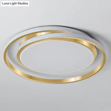 Acrylic Led Ceiling Lamp In Brushed Gold - Simple Style Flush Mount For Bedroom