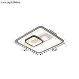 Acrylic Led Grey Ceiling Light In Warm/White - 16’/19.5’/23.5’ Square Flush Mount