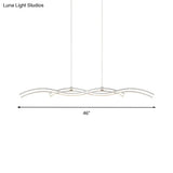 Acrylic Led Island Pendant Light In Warm/White - Silver Wave Suspended Fixture