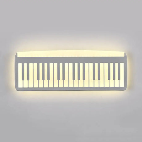 Acrylic Led Sconce Lamp With Clock: Modern Musical Instrument Design For Childs Bedroom White / C