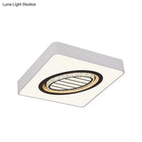 Acrylic Led Square Ceiling Light With Crystal Patterns For Bedroom
