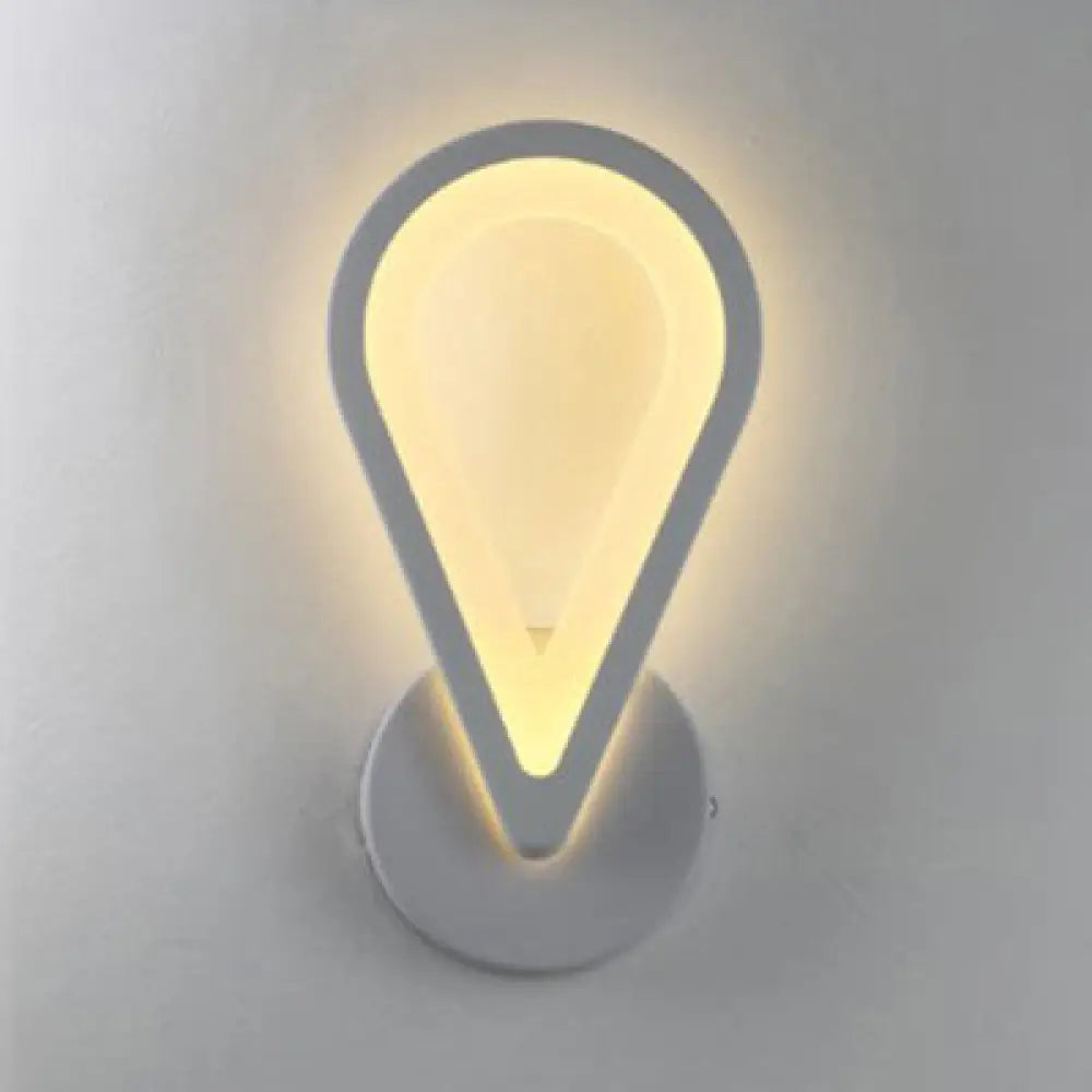 Acrylic Led Wall Sconce Light In Triangle Oval And Teardrop Shapes - Warm Or White /