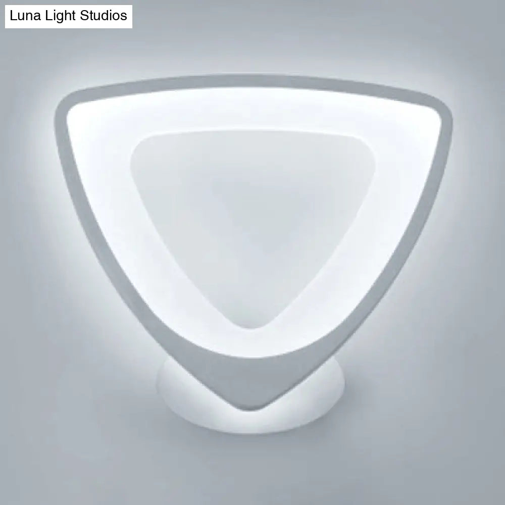Acrylic Led Wall Sconce Light In Triangle Oval And Teardrop Shapes - Warm Or White