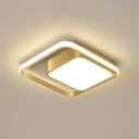 Acrylic Minimalist Led Flush Mount Ceiling Light In Gold For Square Hallways / White