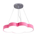Acrylic Minimalist Led Pendant Light Fixture For Nursery - Cloud Shade Chandelier Pink / White