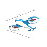 Acrylic Plane Led Flush Mount Ceiling Light - Warm Cartoon Lighting Fixture Blue / 23’